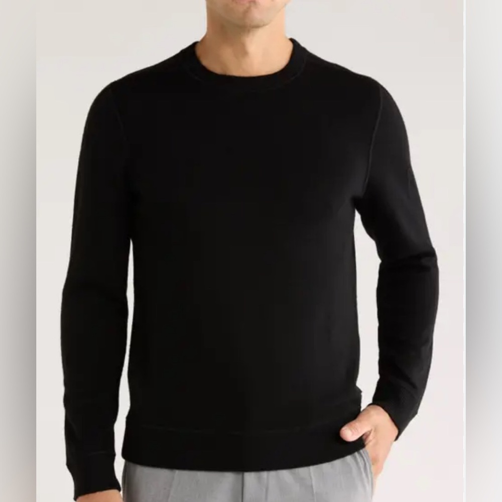 Boss Black 100% Virgin Wool Classic Crewneck Sweater Rib Trim Men Medium (S) EUC